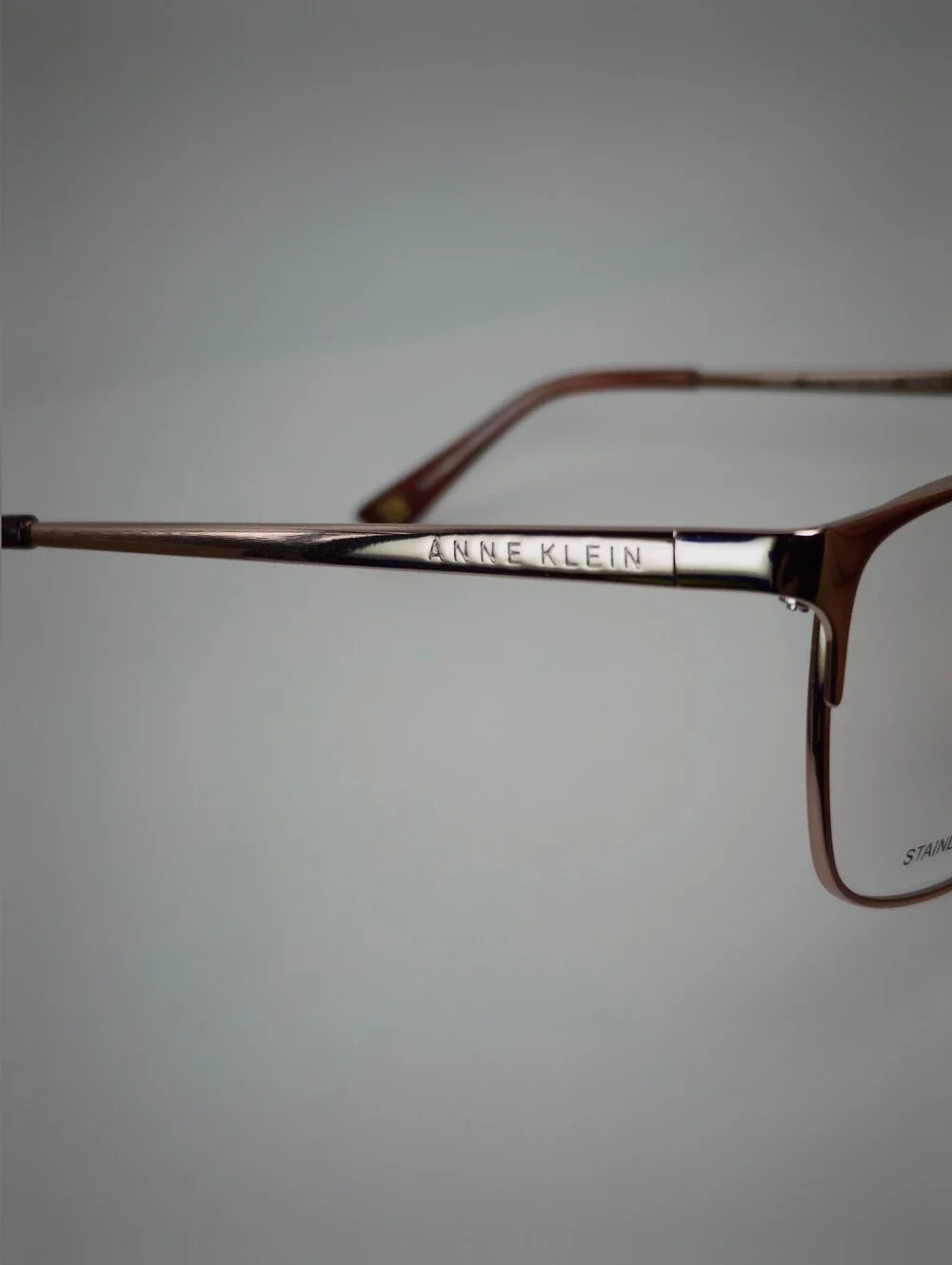 Anne Klein AK 5053. Rose Gold Cat-Eye Stainless Steel Glasses.